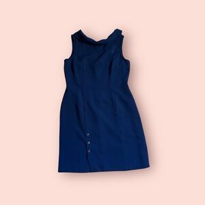 Elegant New Port News You Mean Business Navy Sleeveless Dress